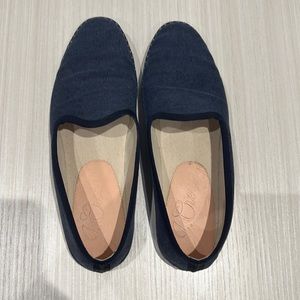 J crew women’s navy espadrilles with white trimming size 9